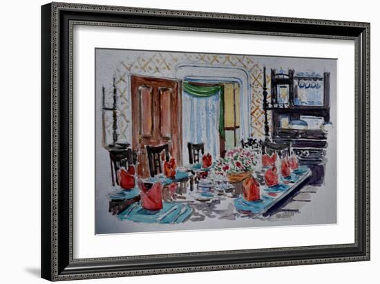 Dinner Party, Victorian Home, 2004, (Watercolor)-Anthony Butera-Framed Giclee Print