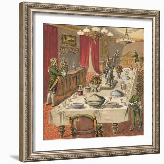 Dinner Party-English School-Framed Giclee Print