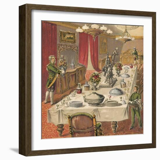 Dinner Party-English School-Framed Giclee Print