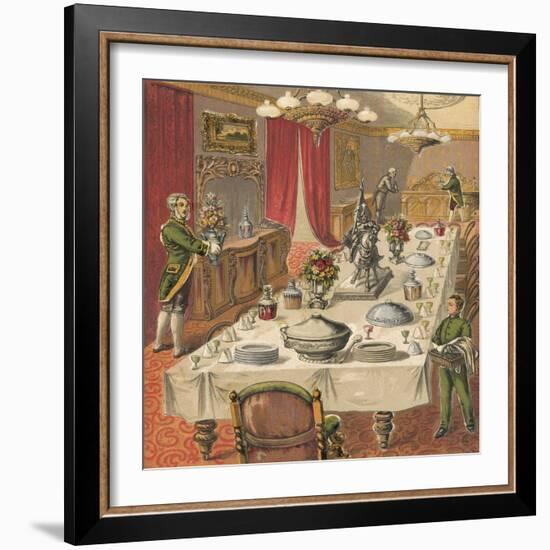 Dinner Party-English School-Framed Giclee Print