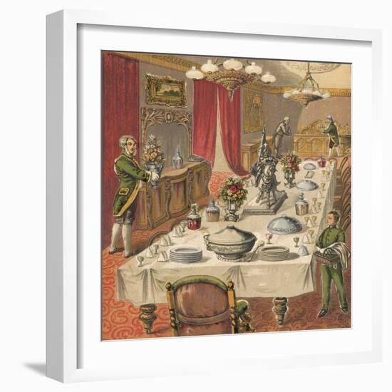 Dinner Party-English School-Framed Giclee Print