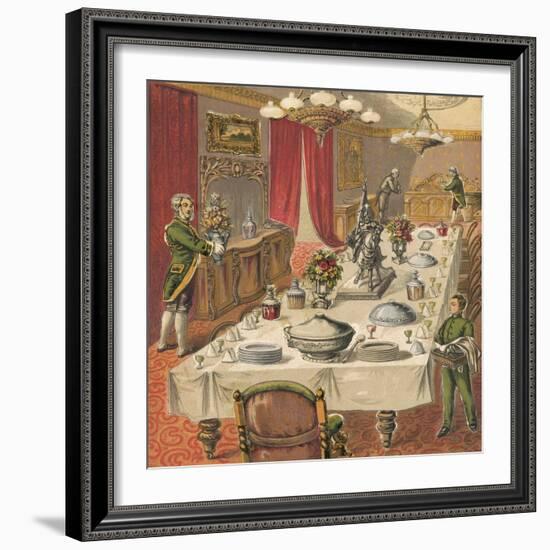 Dinner Party-English School-Framed Giclee Print