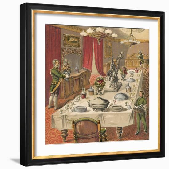 Dinner Party-English School-Framed Giclee Print