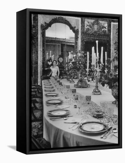 Dinner Setting For Royalty is Exact Duplicate of Table That Was Made the Year Prior-Eliot Elisofon-Framed Premier Image Canvas