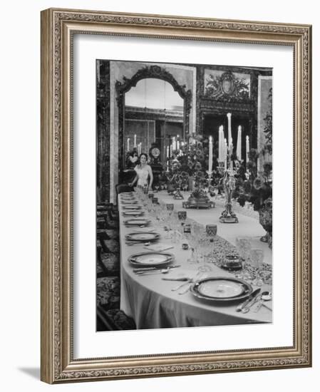 Dinner Setting For Royalty is Exact Duplicate of Table That Was Made the Year Prior-Eliot Elisofon-Framed Photographic Print