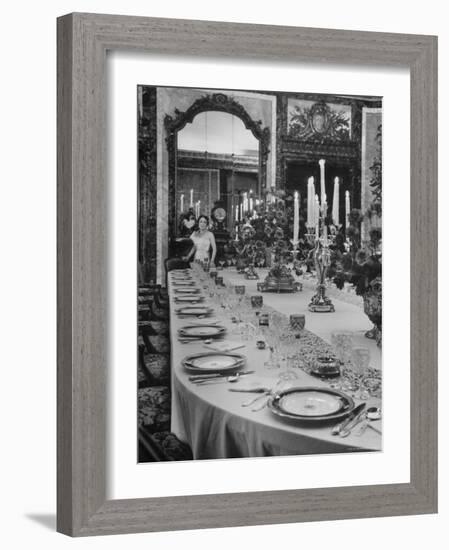 Dinner Setting For Royalty is Exact Duplicate of Table That Was Made the Year Prior-Eliot Elisofon-Framed Photographic Print