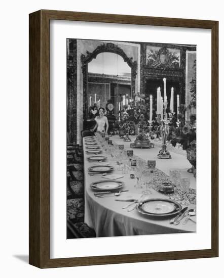 Dinner Setting For Royalty is Exact Duplicate of Table That Was Made the Year Prior-Eliot Elisofon-Framed Photographic Print