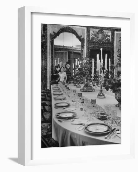 Dinner Setting For Royalty is Exact Duplicate of Table That Was Made the Year Prior-Eliot Elisofon-Framed Photographic Print