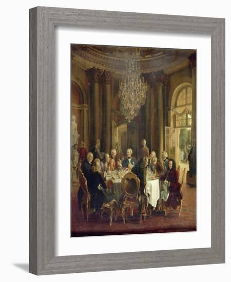 Dinner Table at Sanssouci, 1850-Adolph von Menzel-Framed Giclee Print