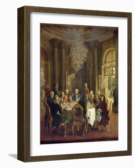 Dinner Table at Sanssouci, 1850-Adolph von Menzel-Framed Giclee Print