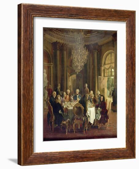 Dinner Table at Sanssouci, 1850-Adolph von Menzel-Framed Giclee Print