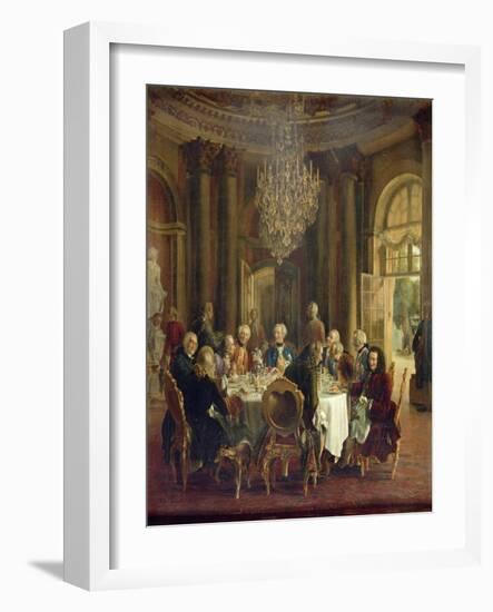 Dinner Table at Sanssouci, 1850-Adolph von Menzel-Framed Giclee Print