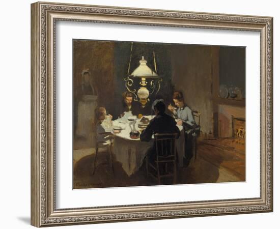 Dinner-Time at the Sisley's, ca. 1868/69-Claude Monet-Framed Giclee Print