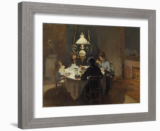 Dinner-Time at the Sisley's, ca. 1868/69-Claude Monet-Framed Giclee Print