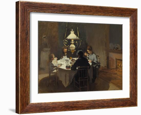 Dinner-Time at the Sisley's, ca. 1868/69-Claude Monet-Framed Giclee Print