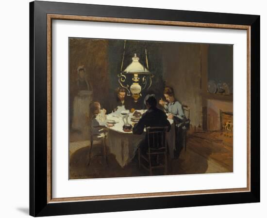 Dinner-Time at the Sisley's, ca. 1868/69-Claude Monet-Framed Giclee Print