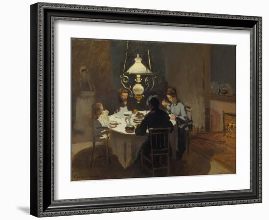 Dinner-Time at the Sisley's, ca. 1868/69-Claude Monet-Framed Giclee Print