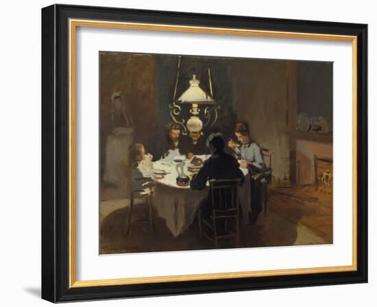 Dinner-Time at the Sisley's, ca. 1868/69-Claude Monet-Framed Giclee Print