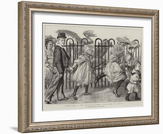 Dinner Time at the Zoological Gardens, Here Comes the Keeper!-Charles Paul Renouard-Framed Giclee Print