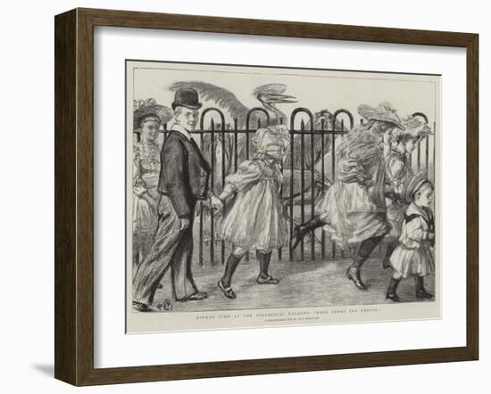 Dinner Time at the Zoological Gardens, Here Comes the Keeper!-Charles Paul Renouard-Framed Giclee Print