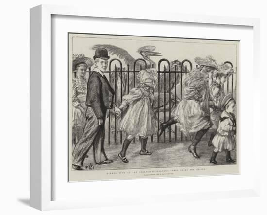 Dinner Time at the Zoological Gardens, Here Comes the Keeper!-Charles Paul Renouard-Framed Giclee Print