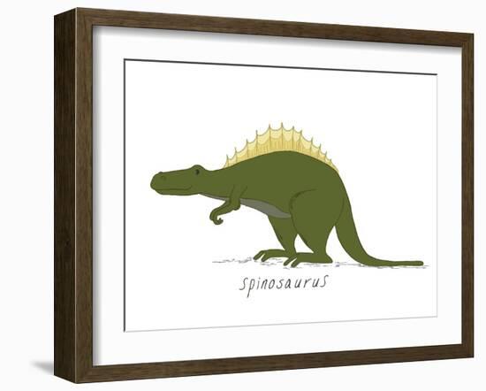 Dino Spinosaurus-Designs Sweet Melody-Framed Art Print