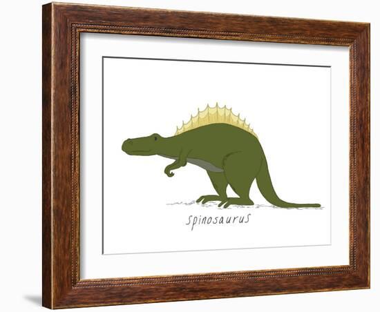 Dino Spinosaurus-Designs Sweet Melody-Framed Art Print