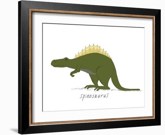 Dino Spinosaurus-Designs Sweet Melody-Framed Art Print