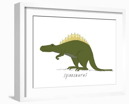 Dino Spinosaurus-Designs Sweet Melody-Framed Art Print