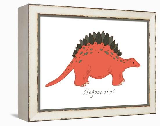 Dino Stegosaurus-Designs Sweet Melody-Framed Stretched Canvas