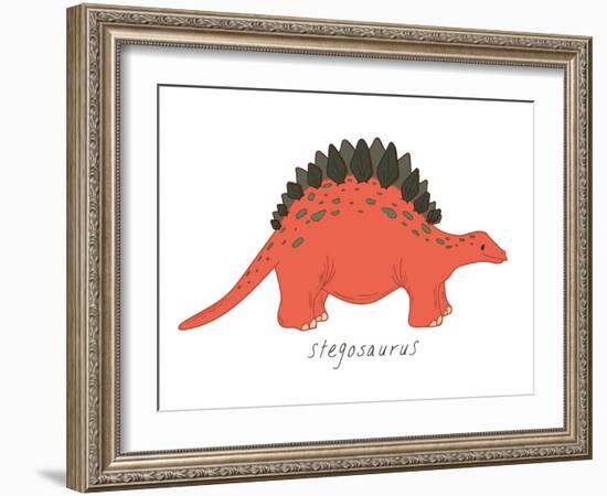 Dino Stegosaurus-Designs Sweet Melody-Framed Art Print