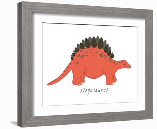 Dino Stegosaurus-Designs Sweet Melody-Framed Art Print