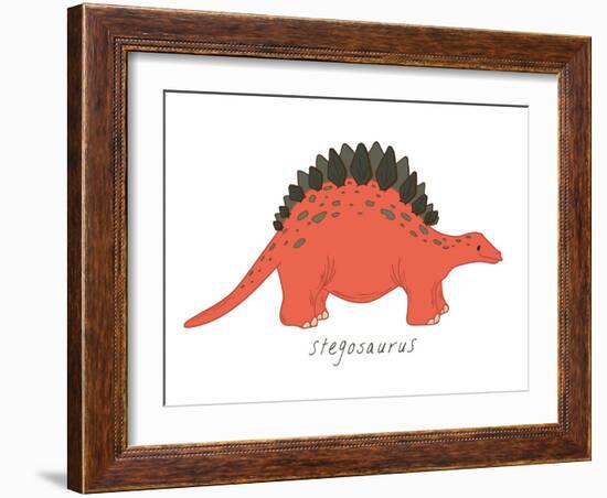 Dino Stegosaurus-Designs Sweet Melody-Framed Art Print