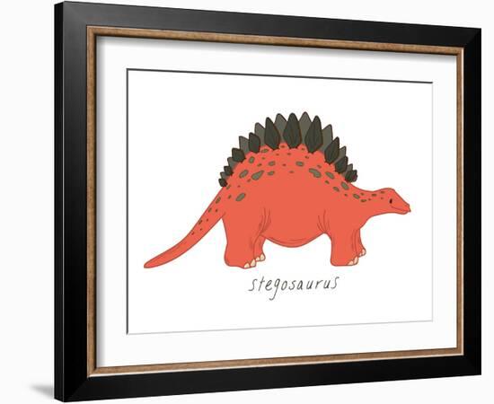 Dino Stegosaurus-Designs Sweet Melody-Framed Art Print