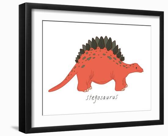 Dino Stegosaurus-Designs Sweet Melody-Framed Art Print