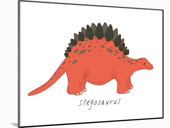 Dino Stegosaurus-Designs Sweet Melody-Mounted Art Print
