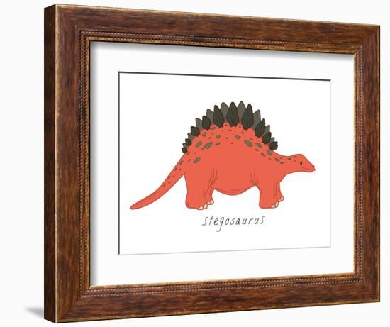 Dino Stegosaurus-Designs Sweet Melody-Framed Art Print