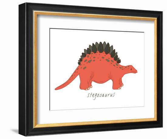 Dino Stegosaurus-Designs Sweet Melody-Framed Art Print