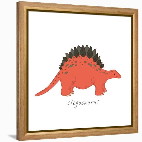 Dino Stegosaurus-Designs Sweet Melody-Framed Stretched Canvas
