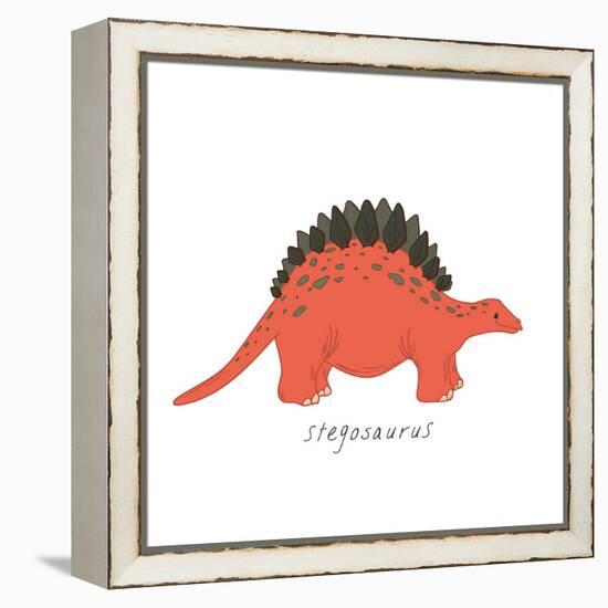 Dino Stegosaurus-Designs Sweet Melody-Framed Stretched Canvas