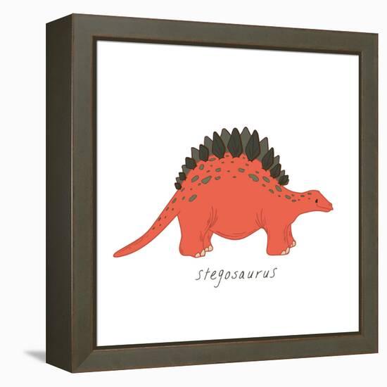 Dino Stegosaurus-Designs Sweet Melody-Framed Stretched Canvas