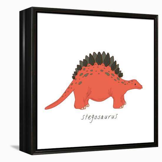 Dino Stegosaurus-Designs Sweet Melody-Framed Stretched Canvas