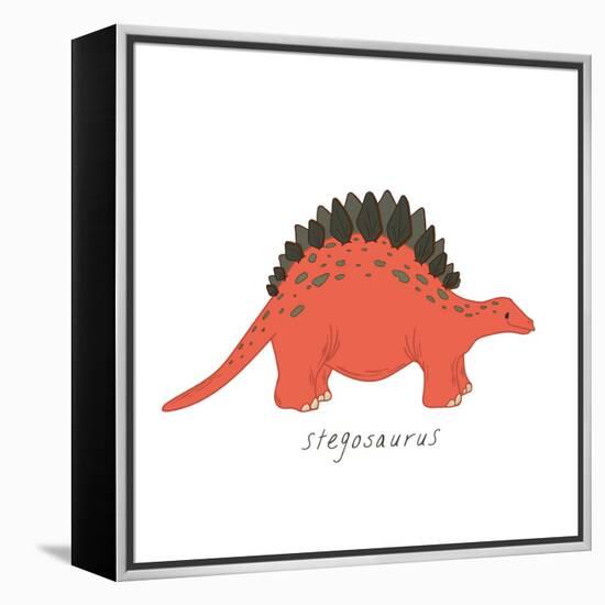 Dino Stegosaurus-Designs Sweet Melody-Framed Stretched Canvas