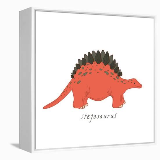 Dino Stegosaurus-Designs Sweet Melody-Framed Stretched Canvas