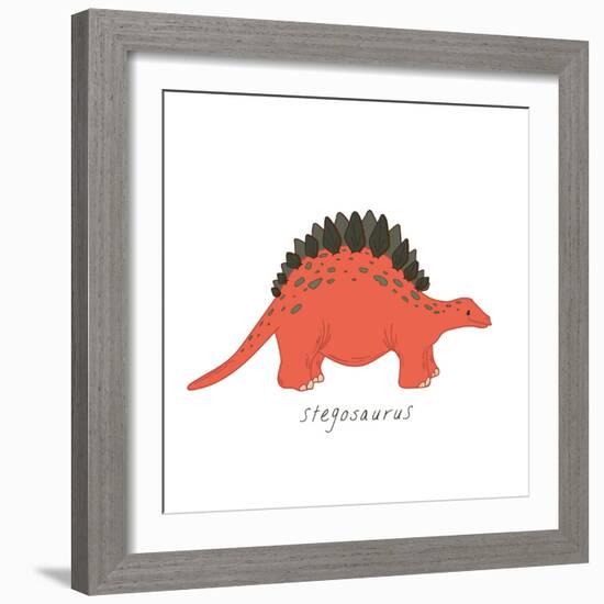 Dino Stegosaurus-Designs Sweet Melody-Framed Art Print