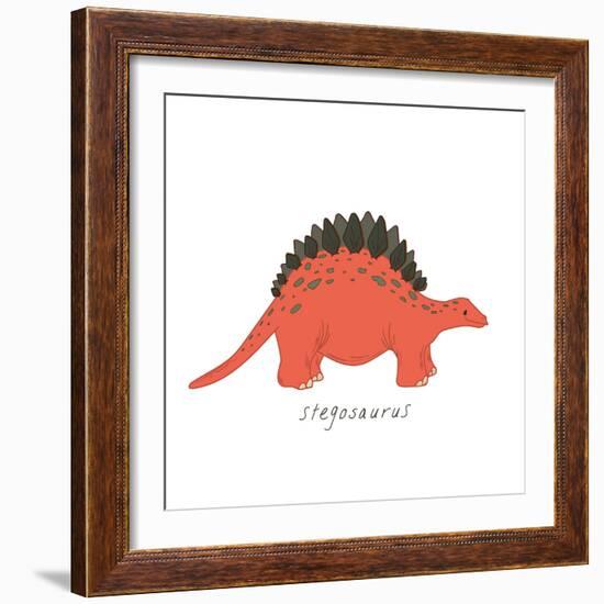 Dino Stegosaurus-Designs Sweet Melody-Framed Art Print