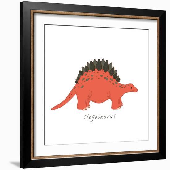 Dino Stegosaurus-Designs Sweet Melody-Framed Art Print
