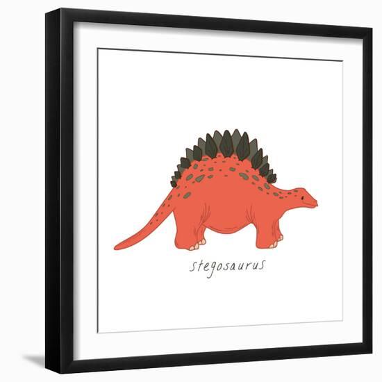 Dino Stegosaurus-Designs Sweet Melody-Framed Art Print