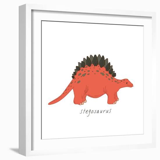 Dino Stegosaurus-Designs Sweet Melody-Framed Art Print