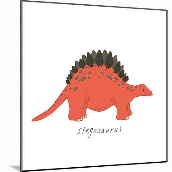 Dino Stegosaurus-Designs Sweet Melody-Mounted Art Print